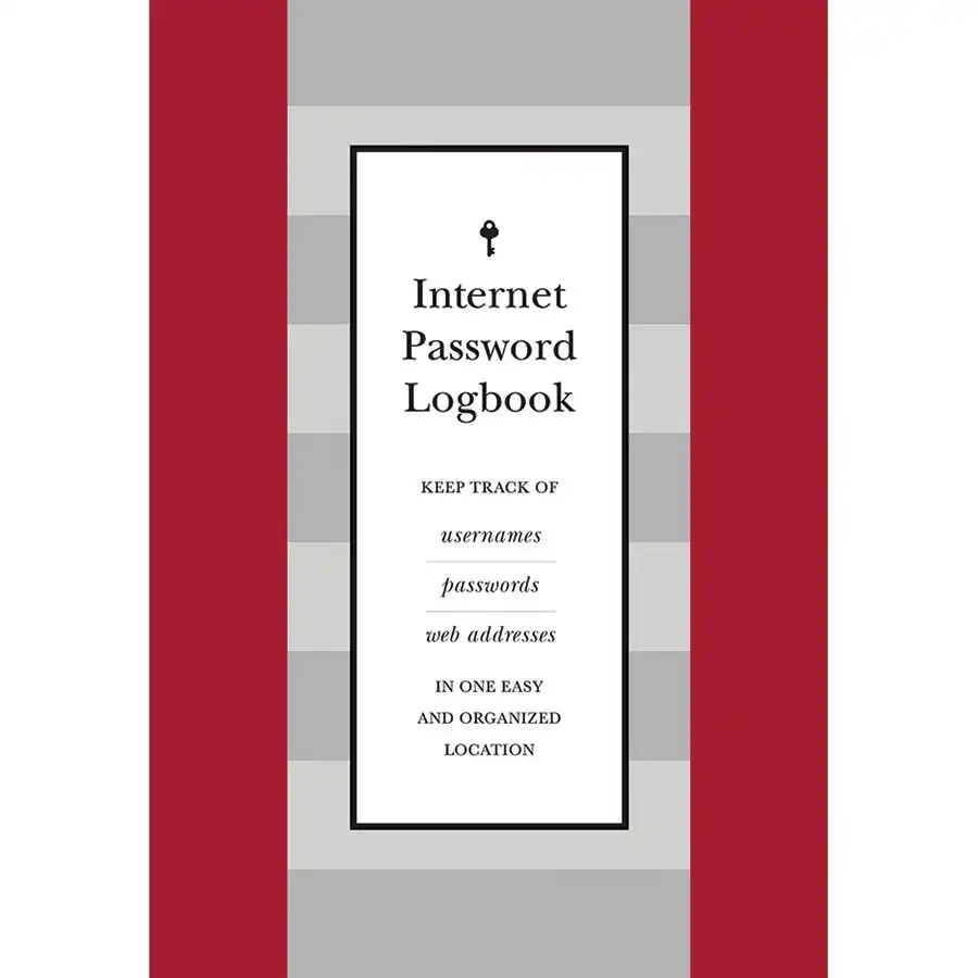 Internet Password Logbook Red- Book