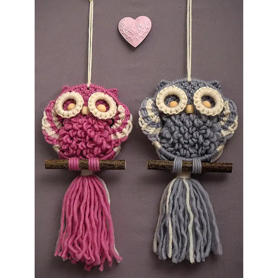 Two Owls Macrame- Needlework