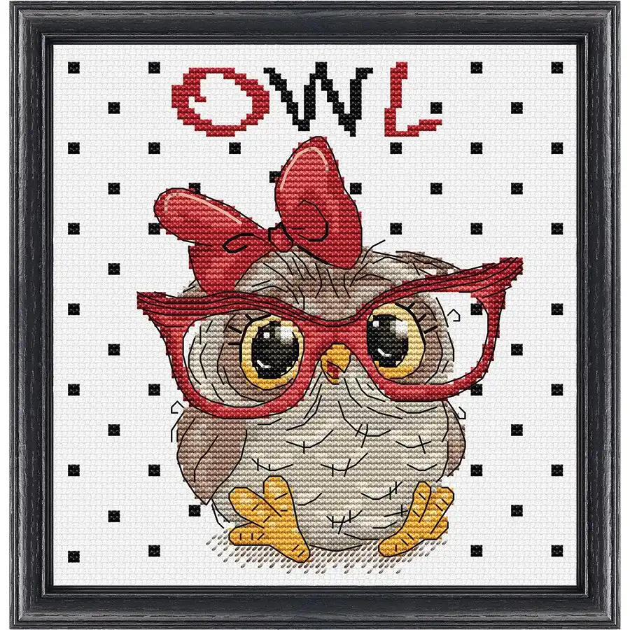 The Owl with Glasses Cross Stitch- Needlework