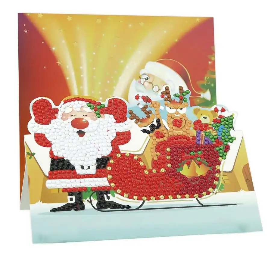 Diamond Cards Santa With Sleigh