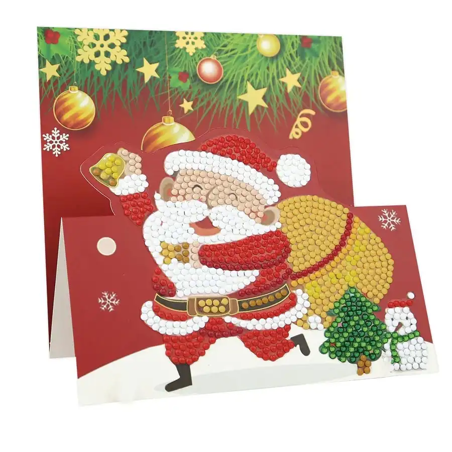 Diamond Cards Santa With Bell