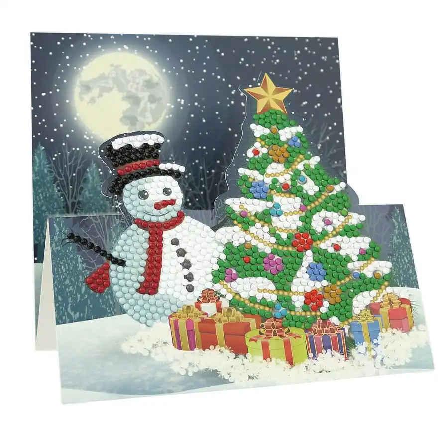 Diamond Cards Snowman With Tree