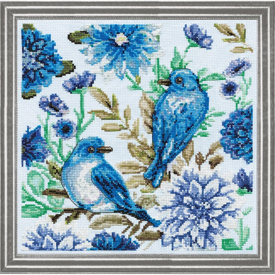 Blue Birds Cross Stitch- Needlework