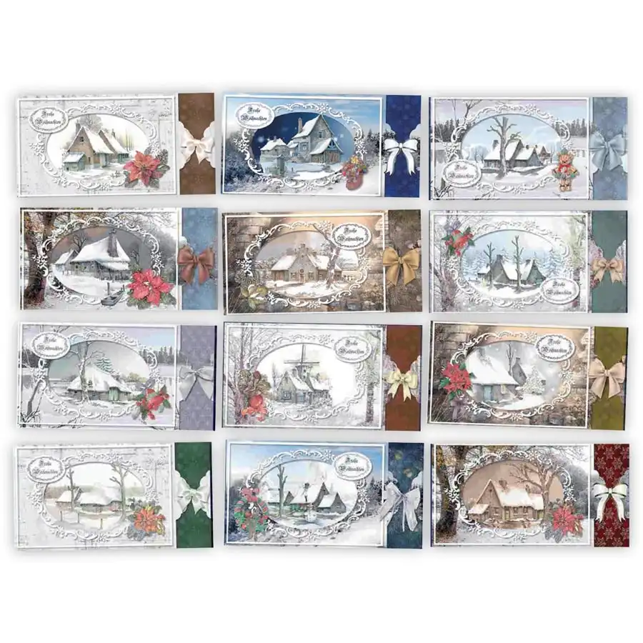 Christmas Cottage Landscapes- Paper Crafts