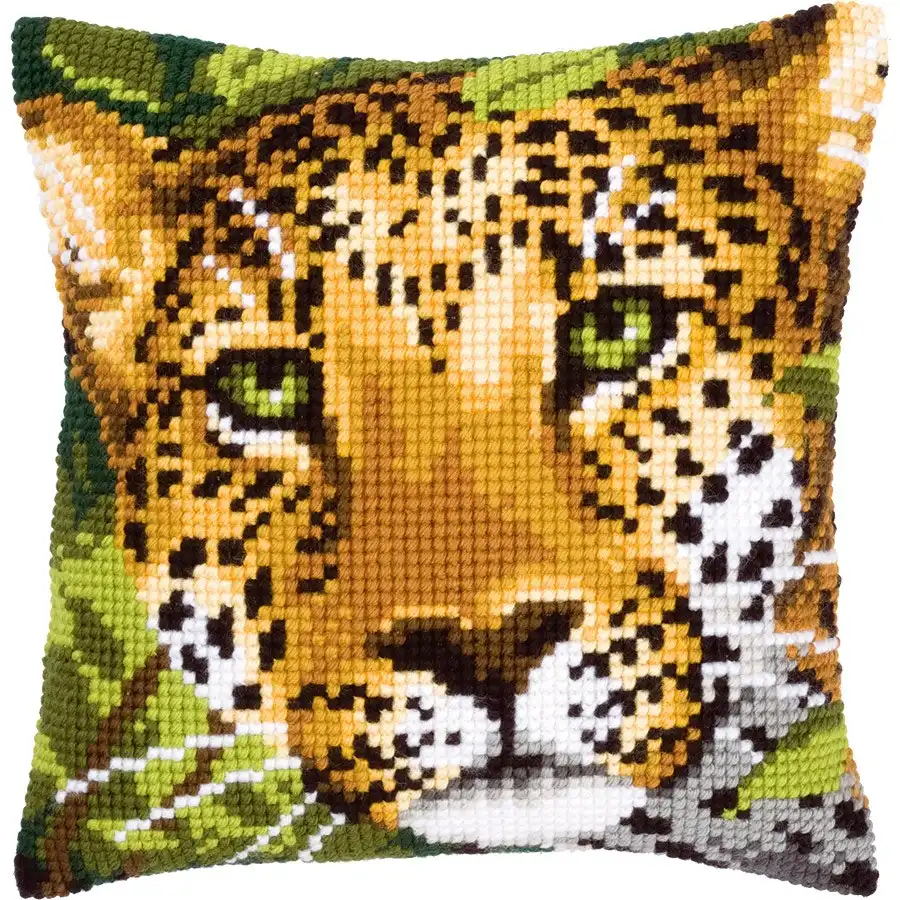 Leopard Needlepoint Cushion- Needlework