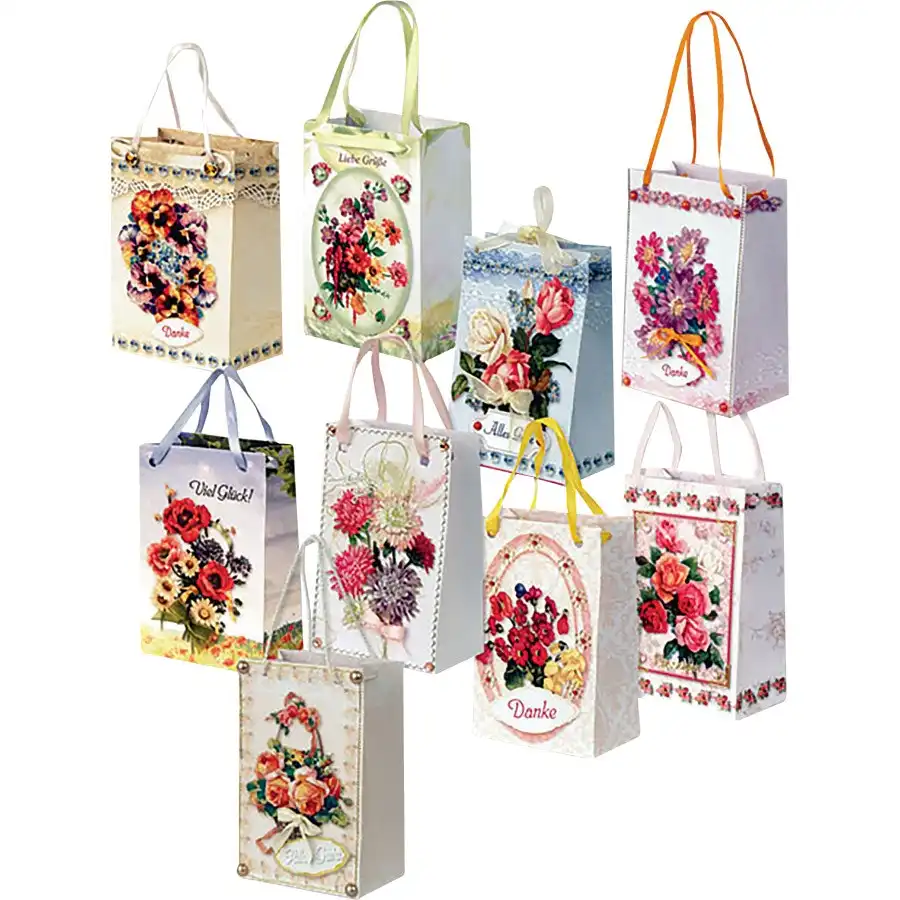 Gift Bags Flowers Template Book- Paper Crafts