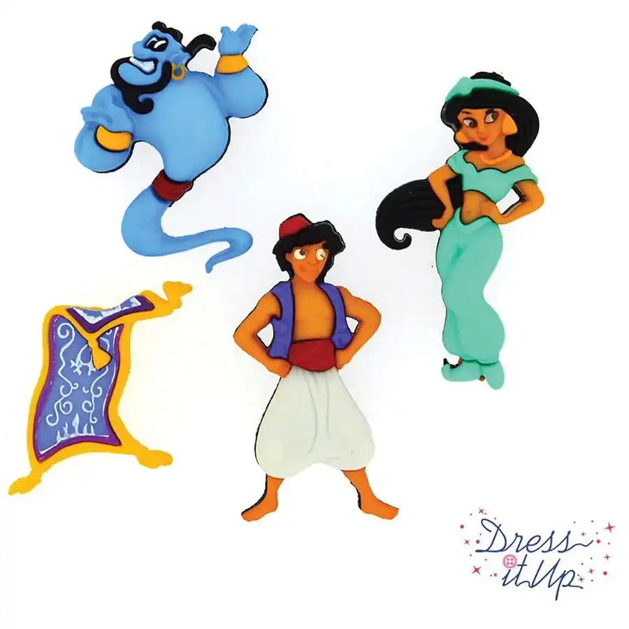 Disney Buttons Aladdin 4 pc- Paper Crafts