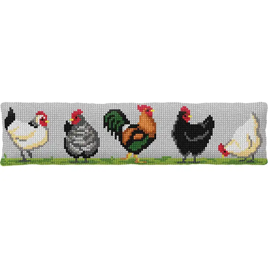 Chickens Draft Stopper- Needlework