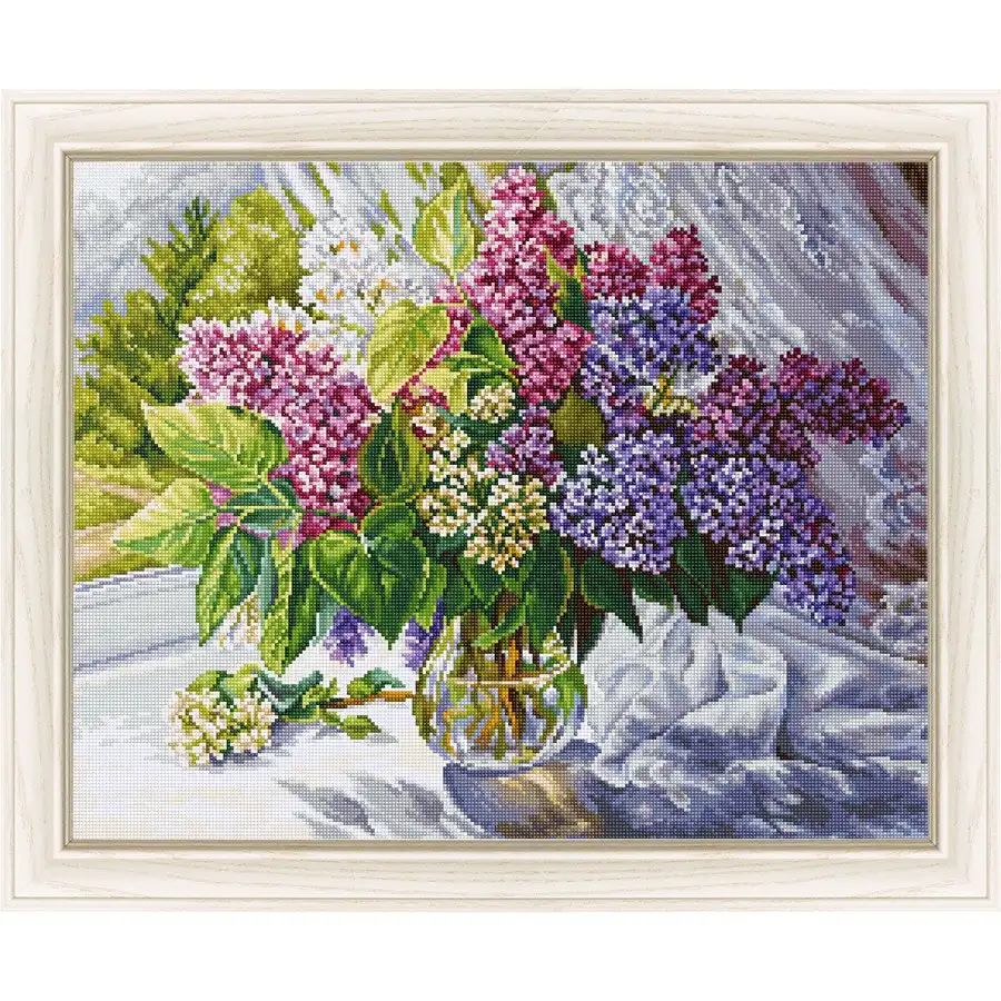 Lilac Bouquet Cross Stitch- Needlework