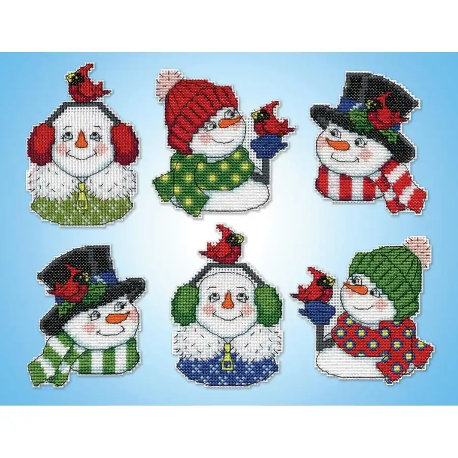 Snowmen Cross Stitch Ornaments- Needlework