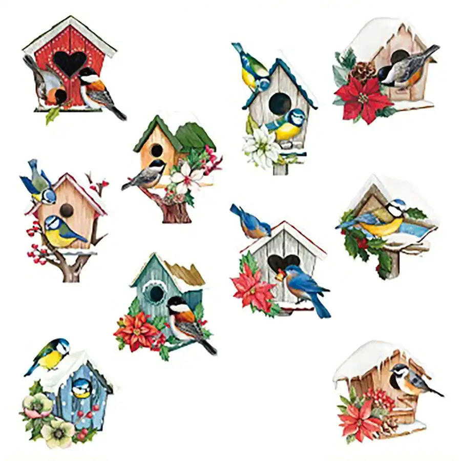 Birdhouses In Winter- Paper Crafts