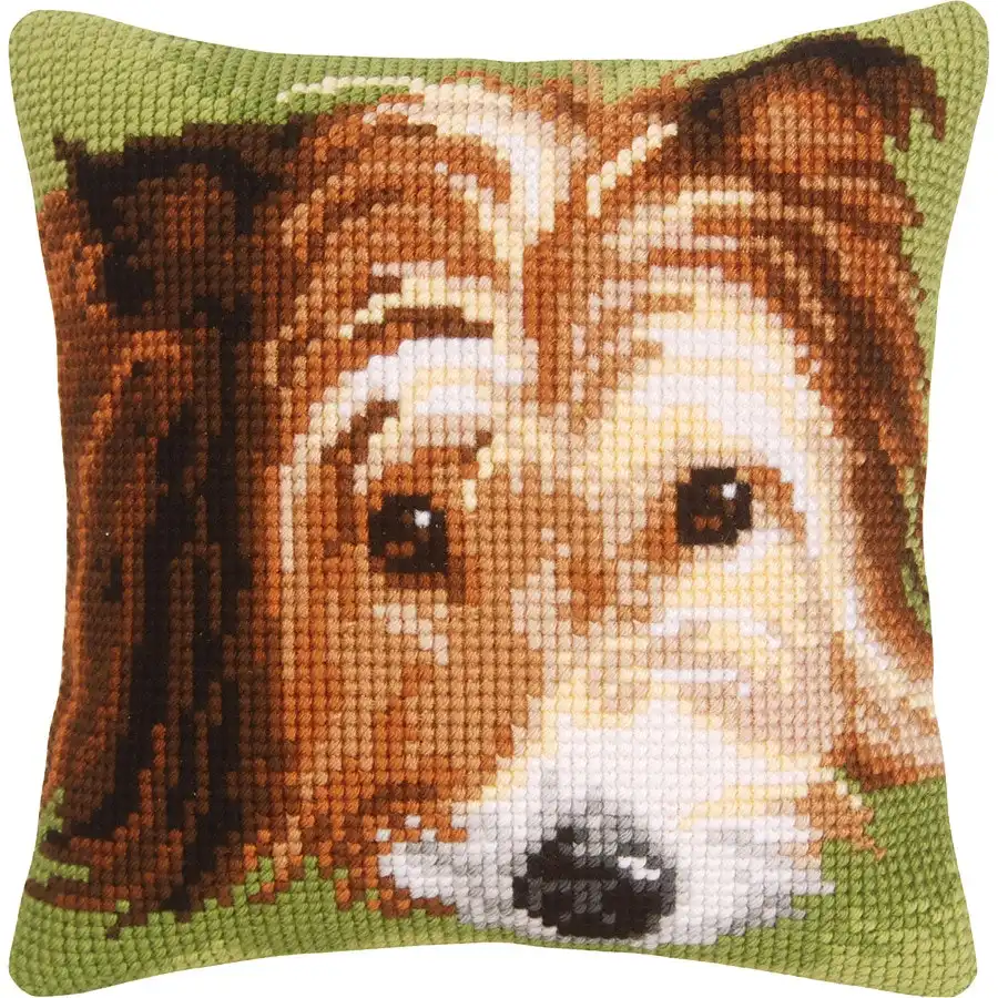 Dog Needlepoint Cushion- Needlework