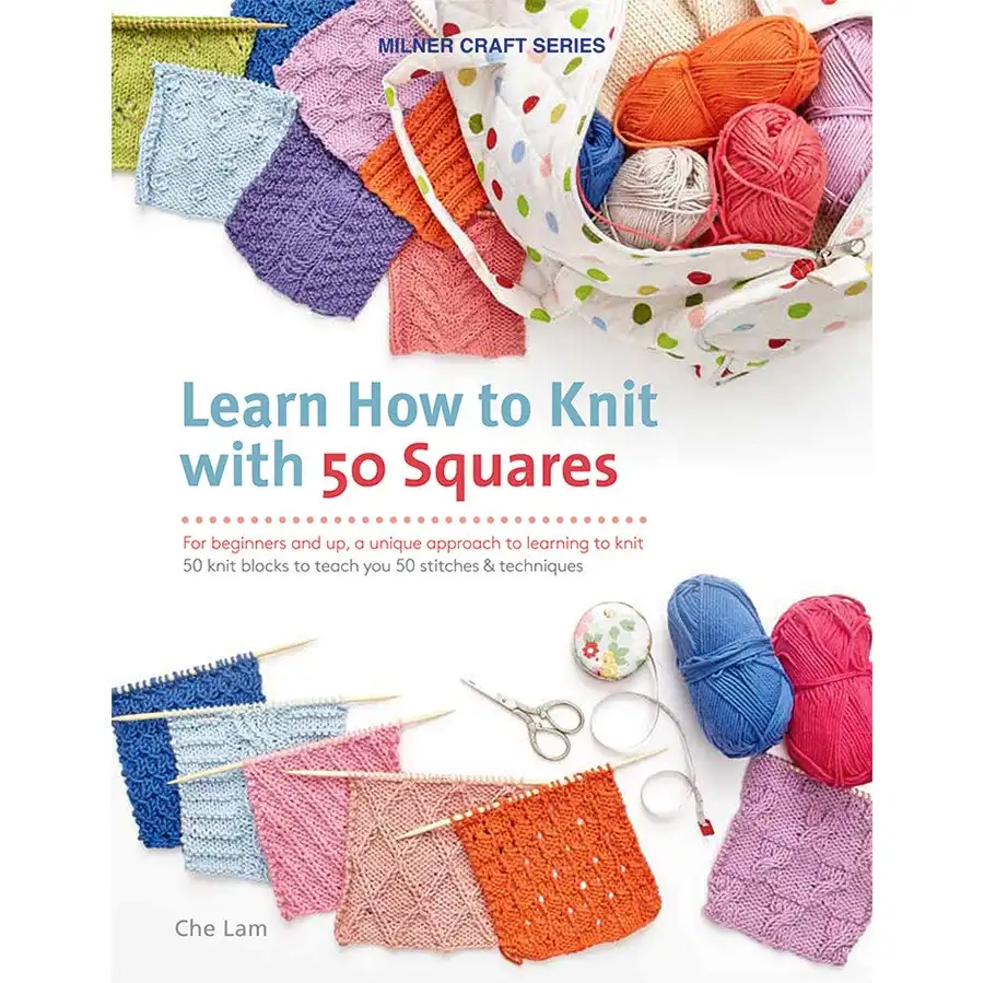 Learn How To Knit With 50 Squares- Book
