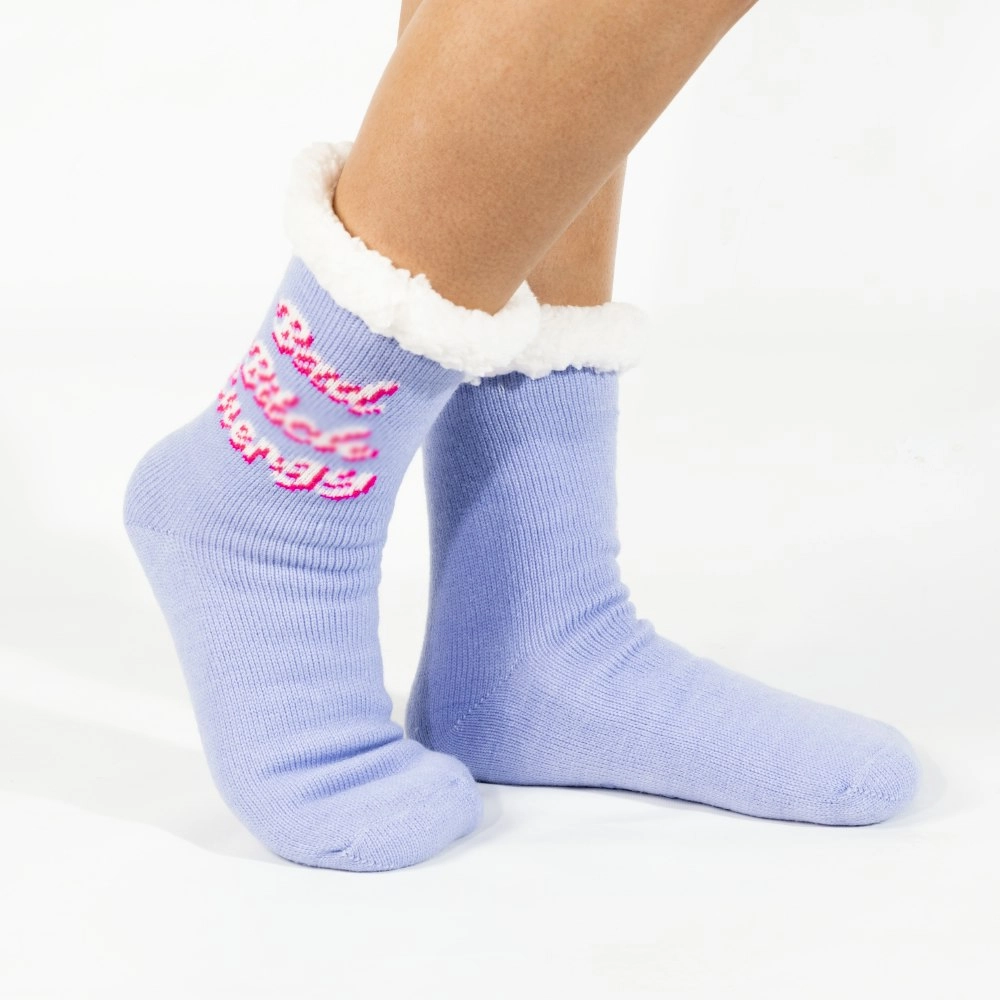 Bad B*tch Energy Purple Ombre Sherpa Winter Socks