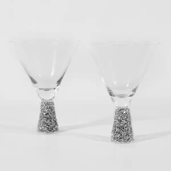 Glitz Short Stem Martini Glasses Pack of 2