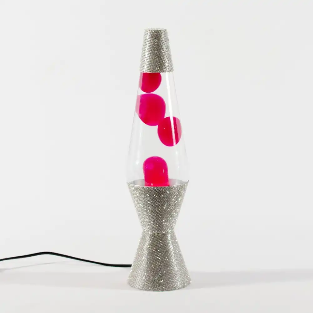 Glam Silver Pink Lava Lamp