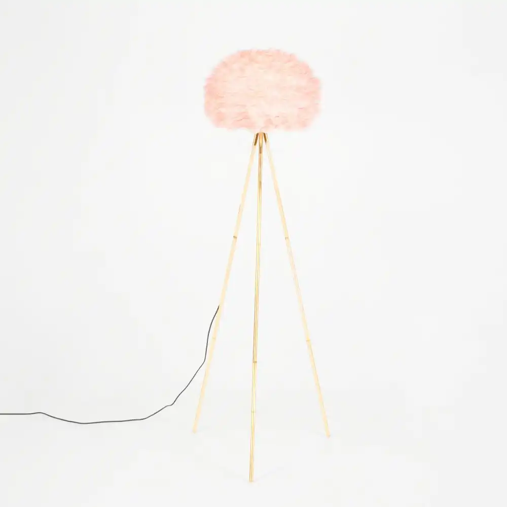 Pink Feather Tripod Floor Lamp