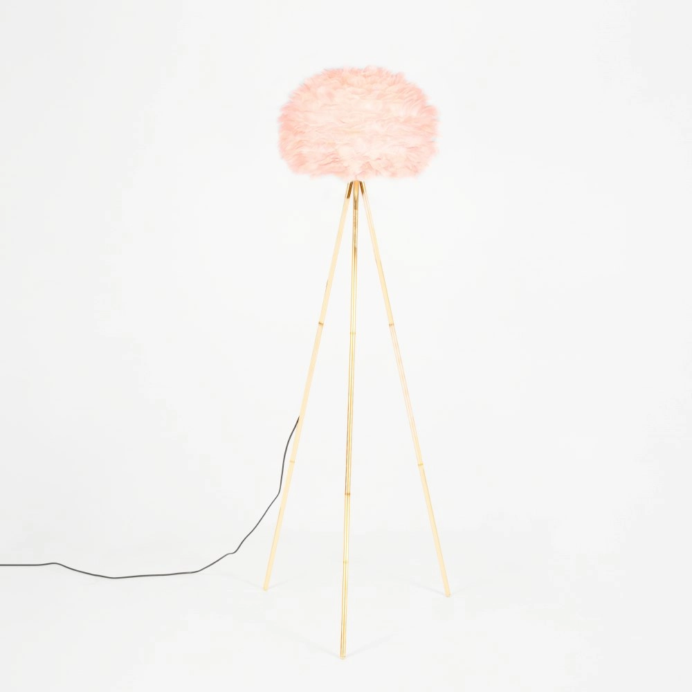 Pink Feather Tripod Floor Lamp