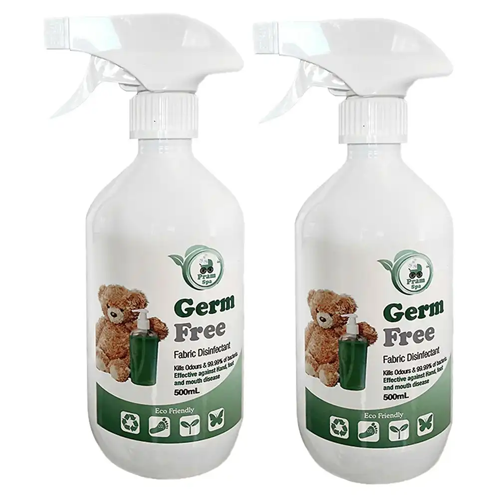 2x Pram Spa 500ml Germ Free Eco Friendly Non-Toxic Baby Safe Fabric Disinfectant