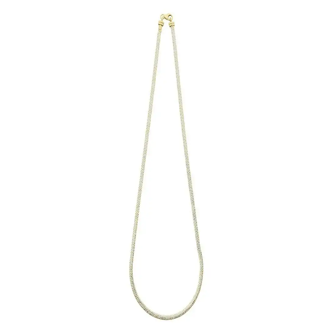 9ct Yellow Gold Silver Infused Omega Necklace 45cm