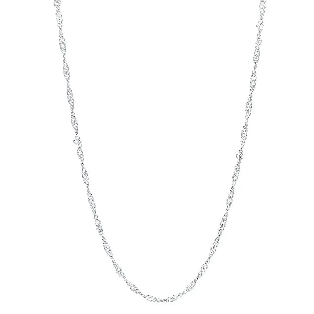 9ct White Gold Fine Singapore Necklace Chain 50cm