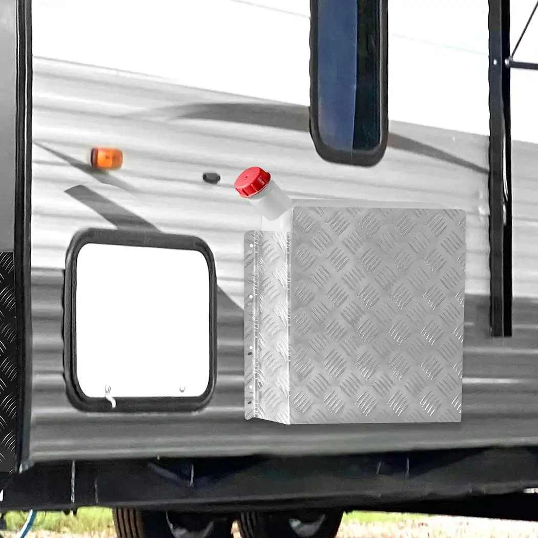 Manan Diesel Heater Tank Cover for 10L 15L Fuel Silver Aluminium Caravan 4 Sides