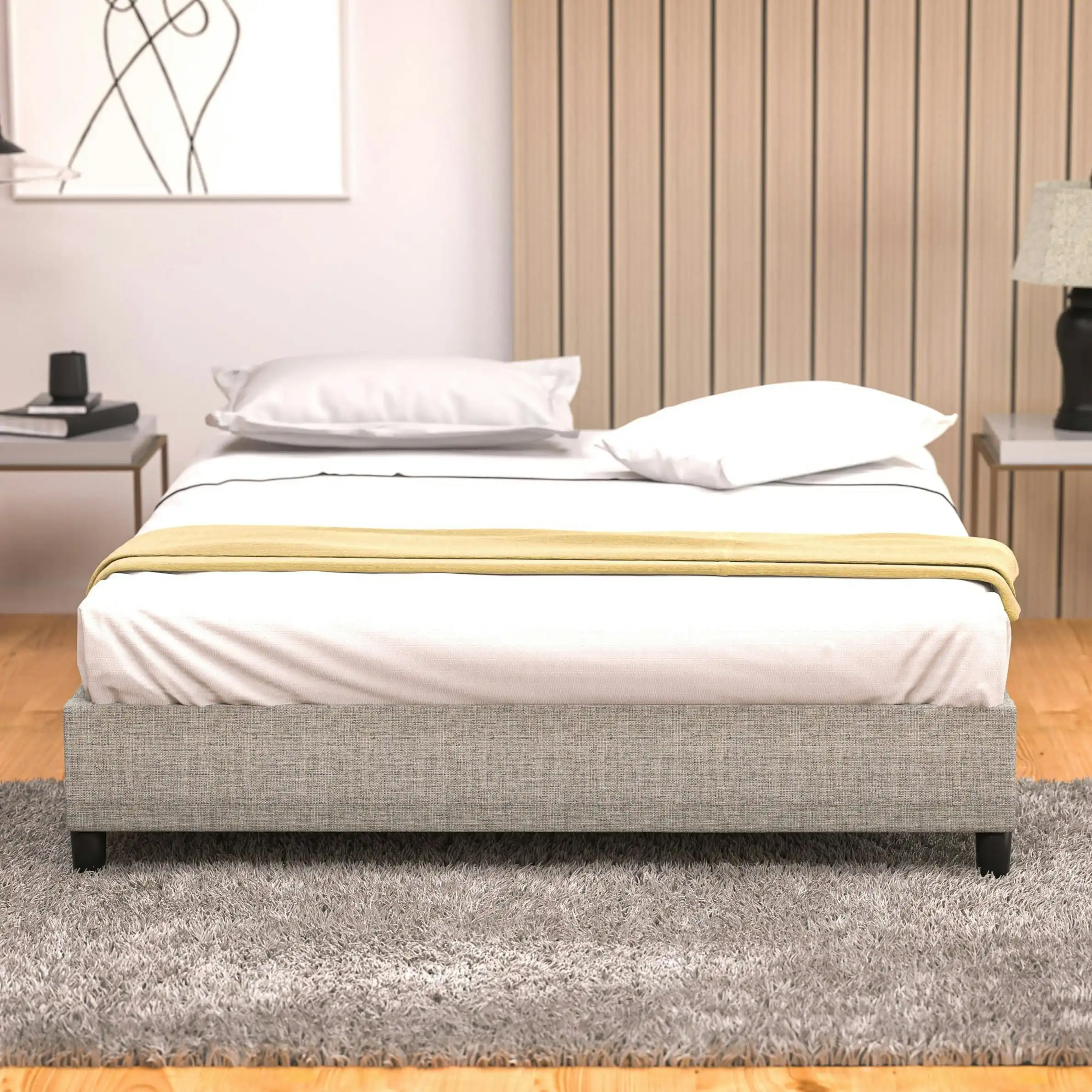 Upholstered Portabase Bed Base - Grey