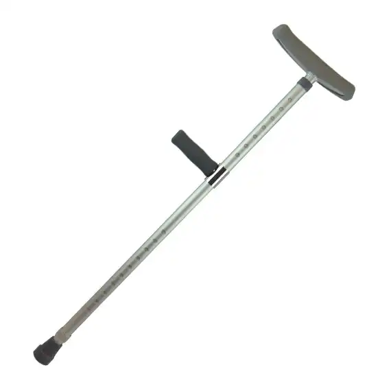 Livingstone Underarm Crutches Matte Aluminium Finish Adjustable 99-137cm F-Shape