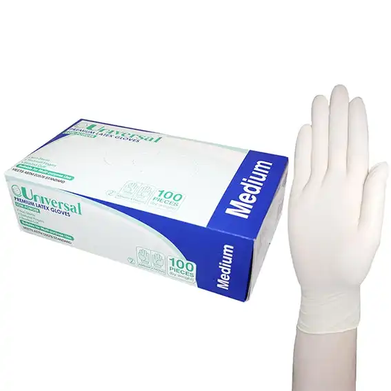 Universal Biodegradable Latex Gloves, ASTM, Low Powder, Medium, Cream Colour, 100/Box, 1,000/Carton