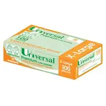Universal Biodegradable Latex Gloves, ASTM, Low Powder, Extra Large, Cream Colour, 90/Box