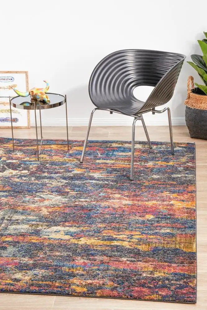 Dreamscape Splash Modern Midnight Rug