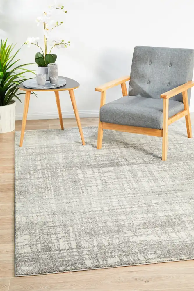 Mirage Ashley Abstract Modern Silver Grey Rug