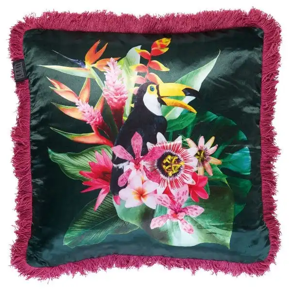 Jungle Fever Pink Filled Cushion 45cm x 45cm By Bedding House