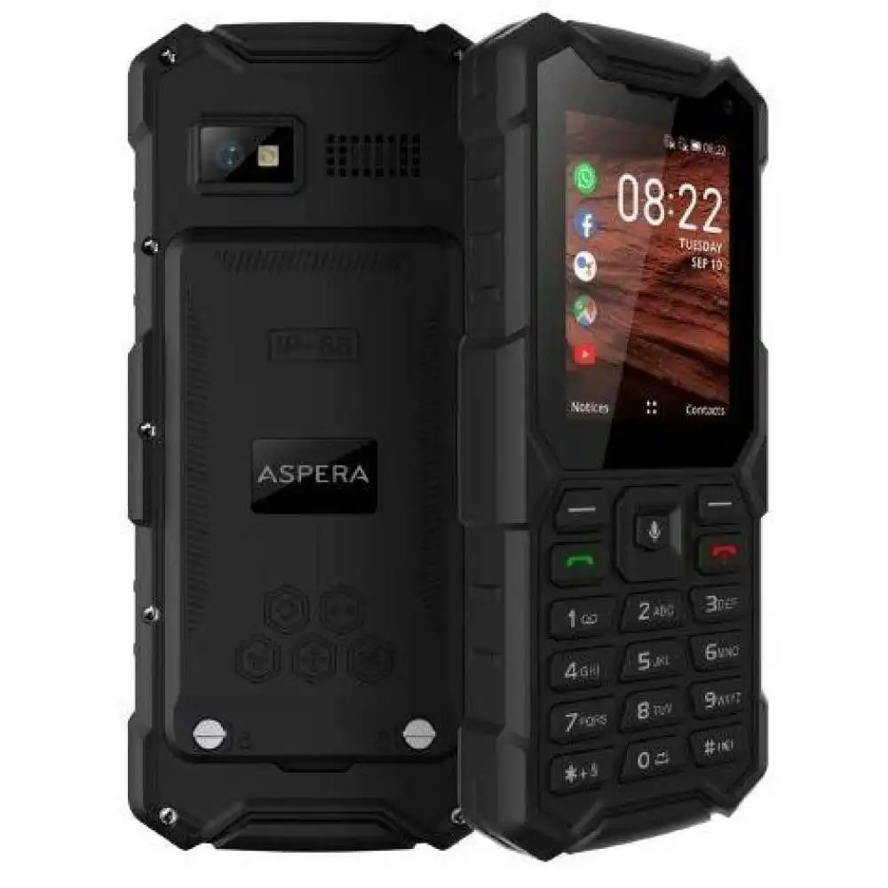 Aspera R40 4G Rugged Candybar Phone - Black
