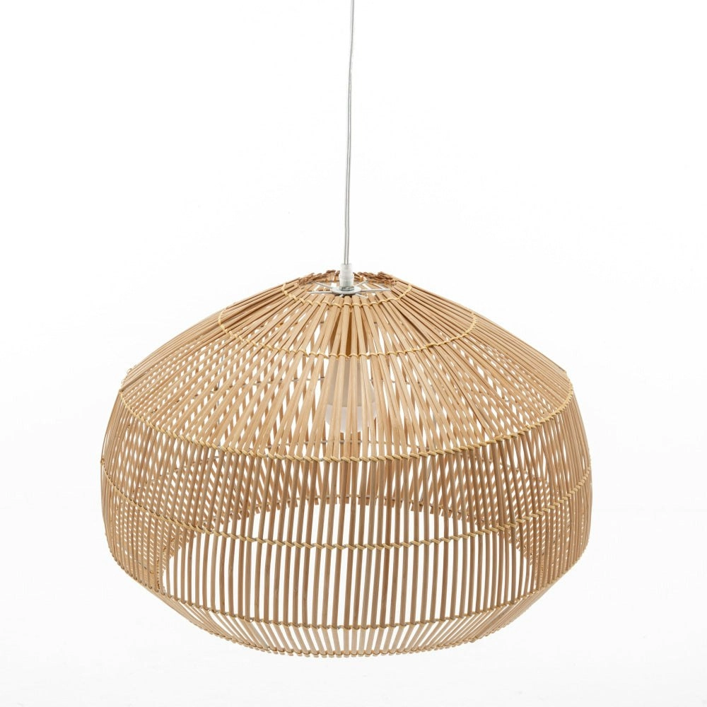 New Oriental Natural Hand-Woven Bamboo Cage Shaped Hanging Light Pendant Lamp