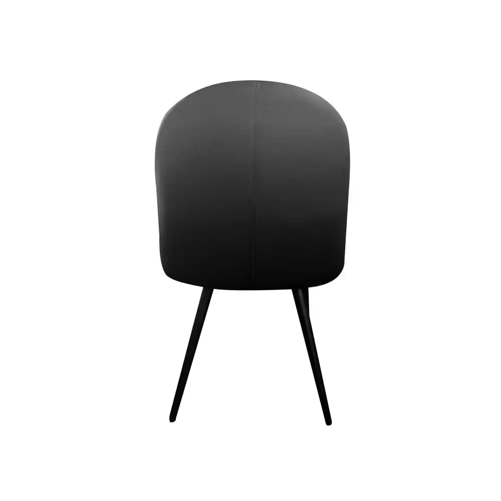 HomeStar Set Of 2 Soon PU Leather Kitchen Dining Chair Metal Legs Black