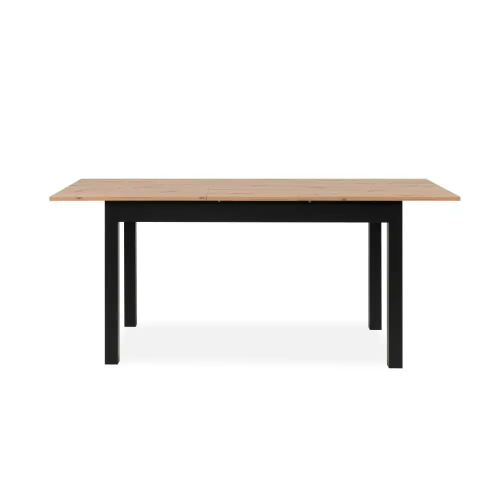 Design Square Elena Wooden Extendable Square Rectangular Dining Table 140-180cm - Black/Oak