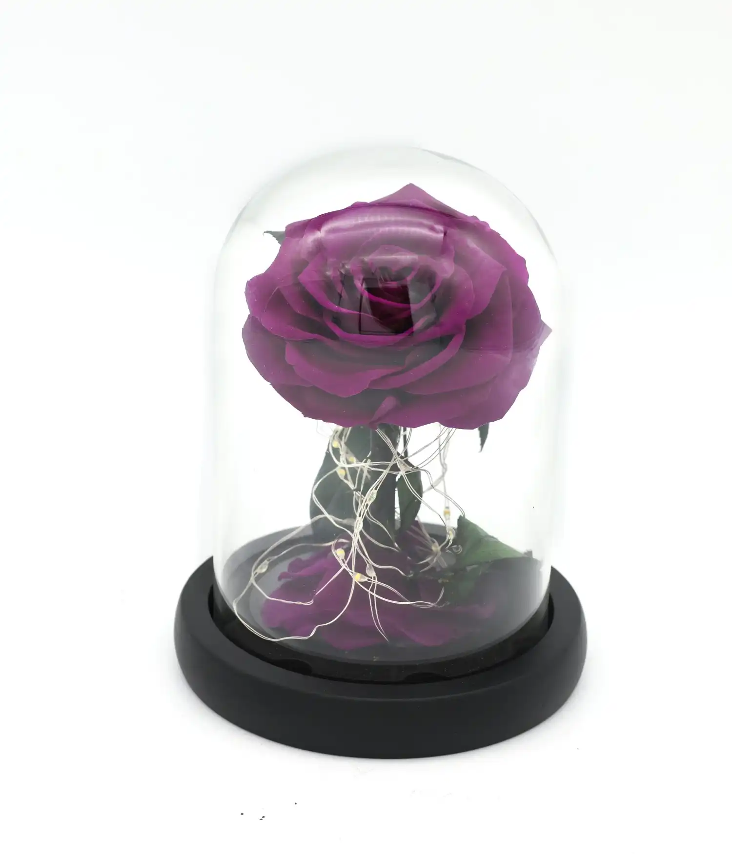 Vistara Timeless Rose - Natural 15cm Purple Preserved Rose With LED Light