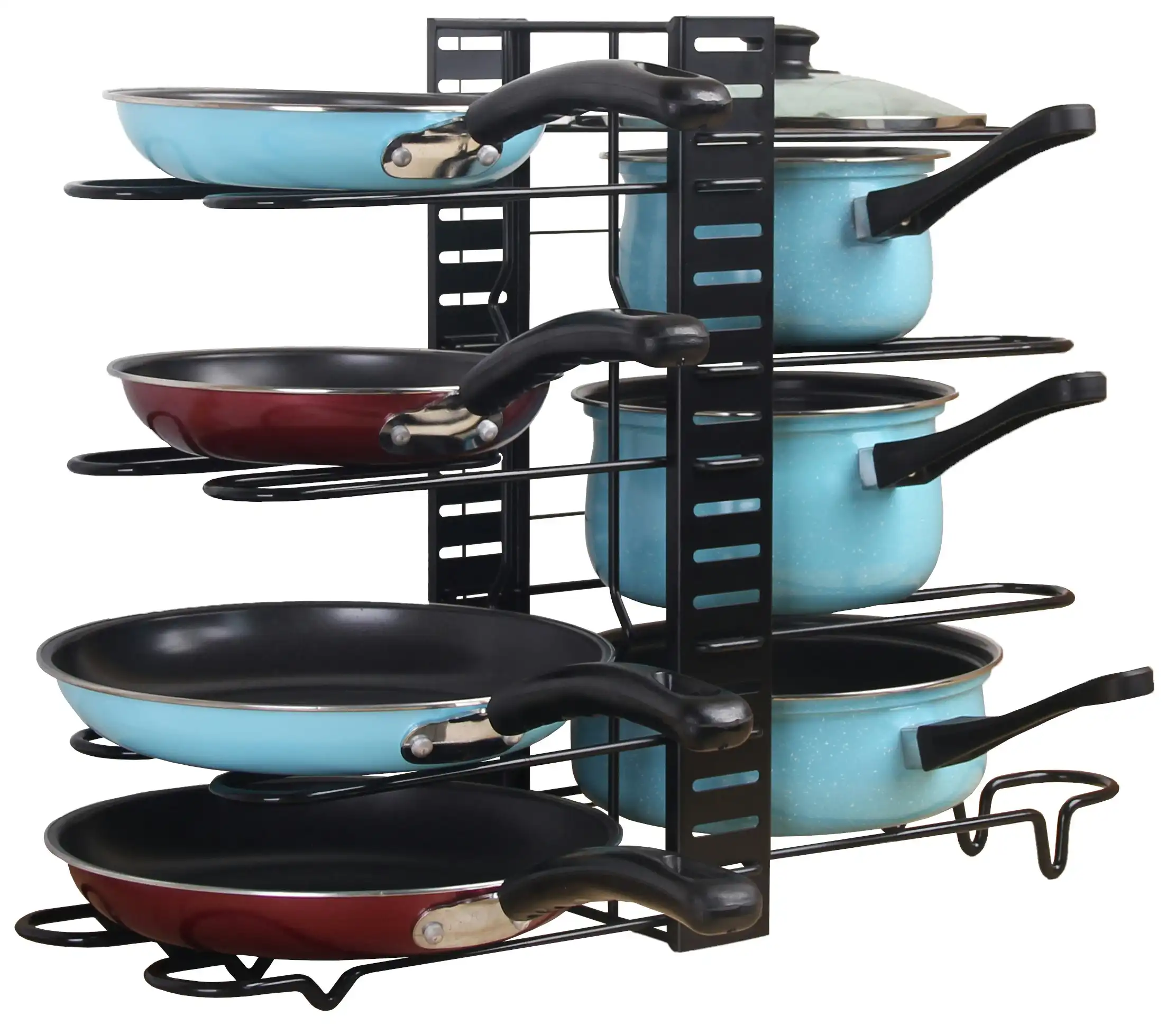 The Kitchen Galleria Adjustable 8 Tier Dual Side Pan & Pot Storage Rack