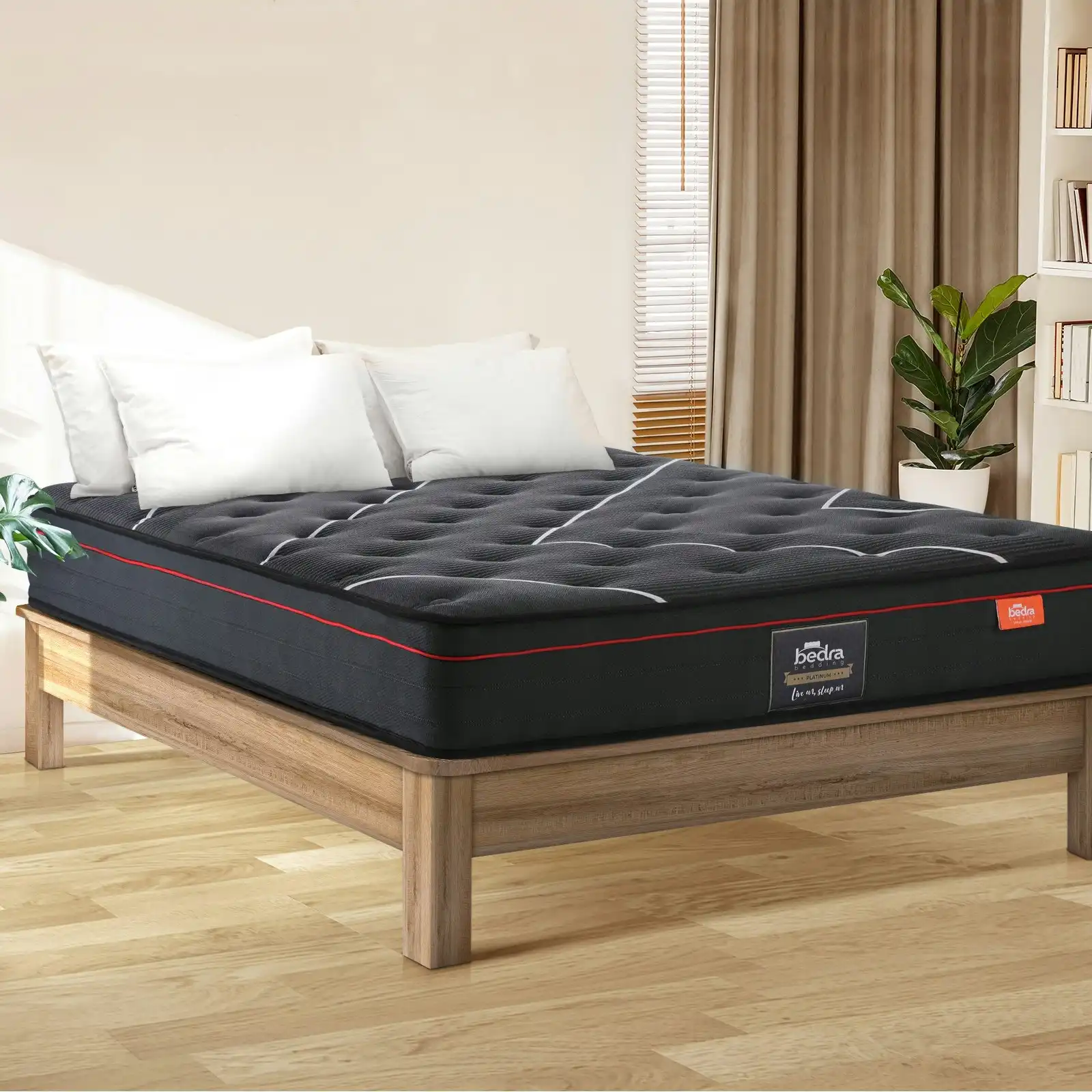 Bedra King Mattress Tight Top Bed Cool Gel Foam Pocket Spring 22cm Medium