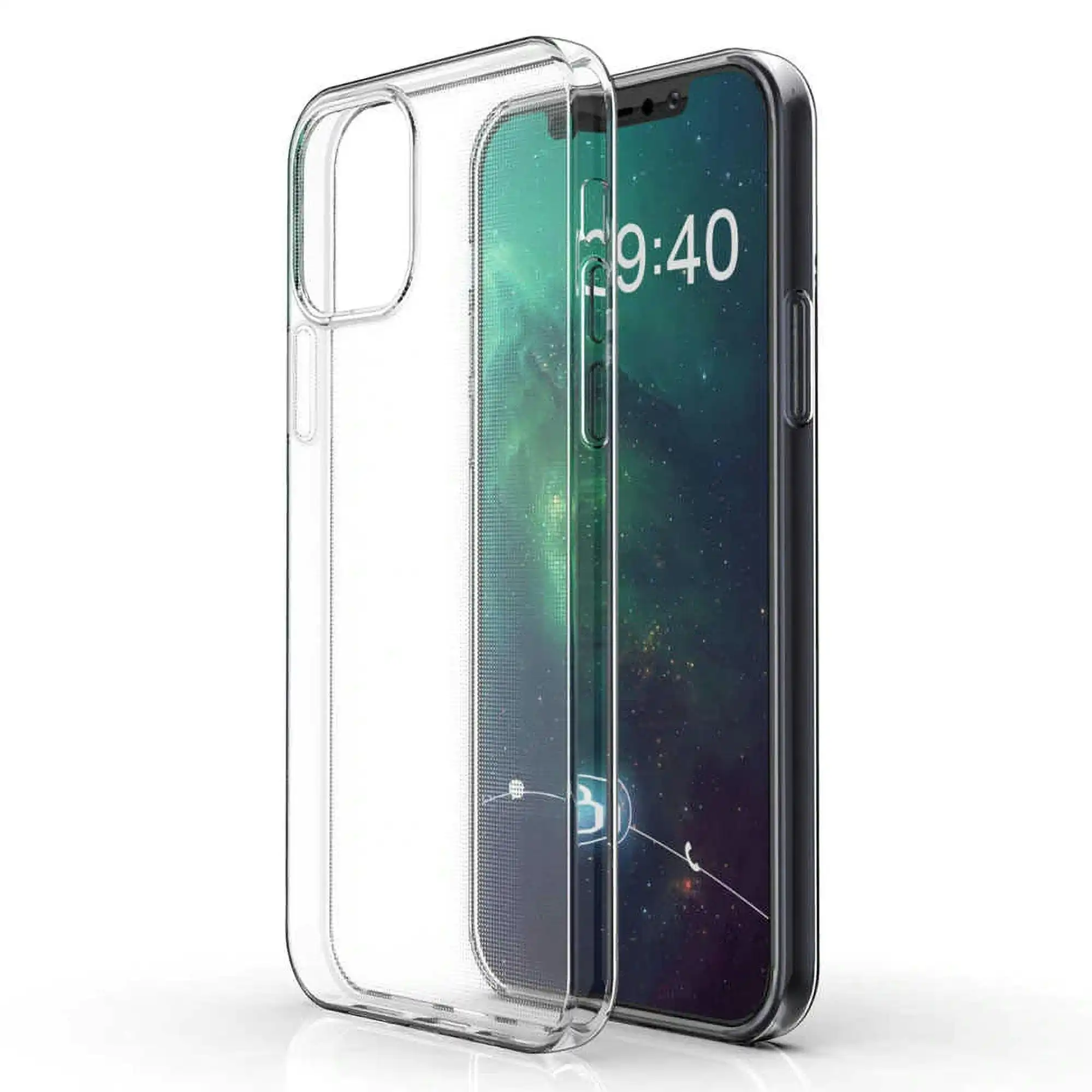 MEZON Apple iPhone 12 Mini (5.4") Ultra Slim Premium Crystal Clear TPU Gel Back Case – Wireless Charging Compatible