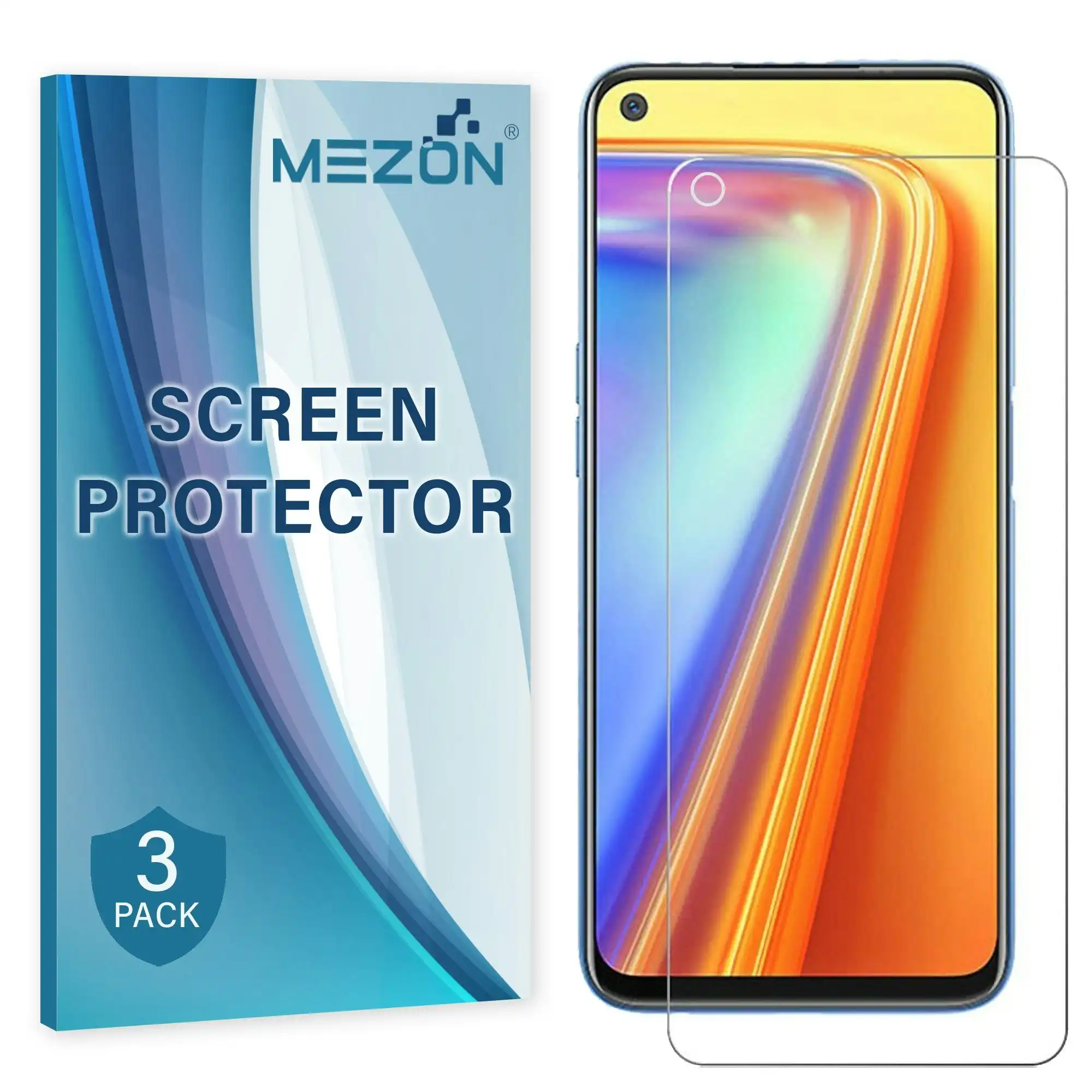 [3 Pack] MEZON Realme 7 Pro Anti-Glare Matte Screen Protector Case Friendly Film (Realme 7 Pro, Matte)