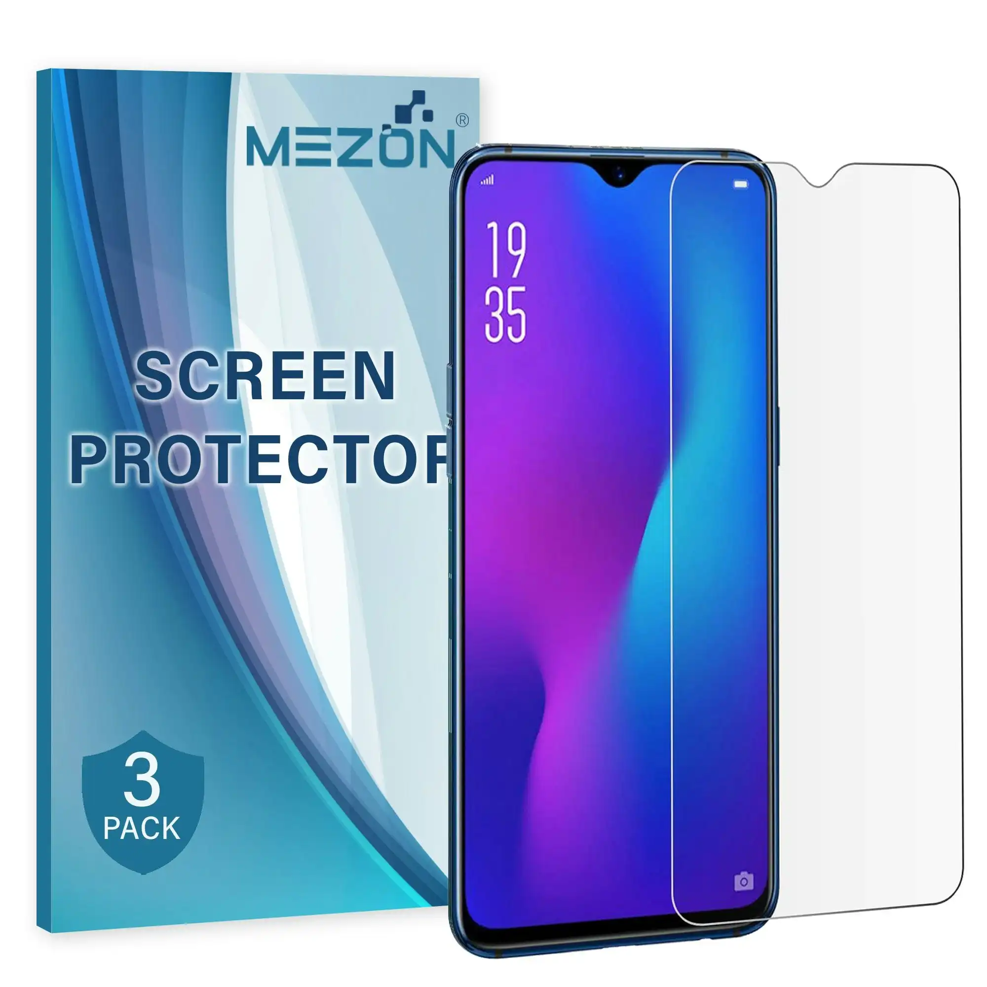 [3 Pack] MEZON OPPO R17 Ultra Clear Screen Protector Case Friendly Film (R17, Clear)