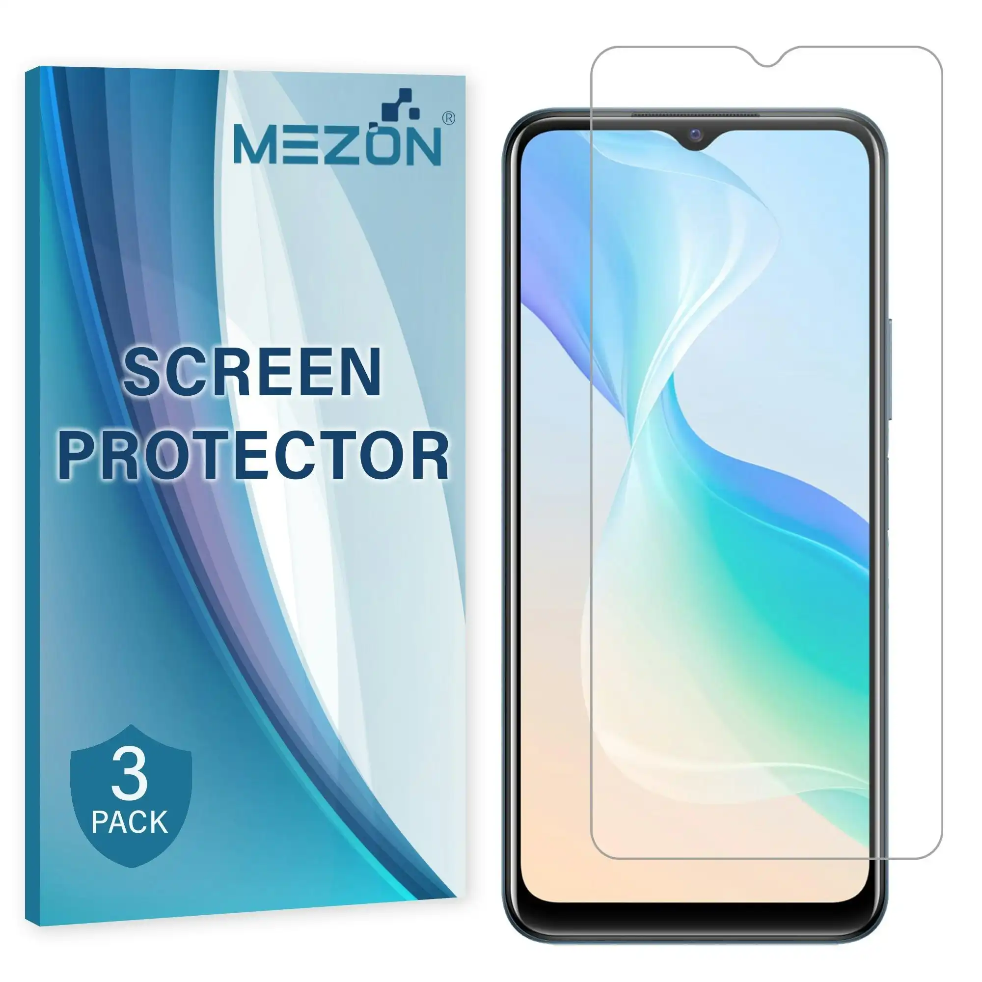 [3 Pack] MEZON Vivo Y22s Ultra Clear Screen Protector Case Friendly Film (Vivo Y22s, Clear)