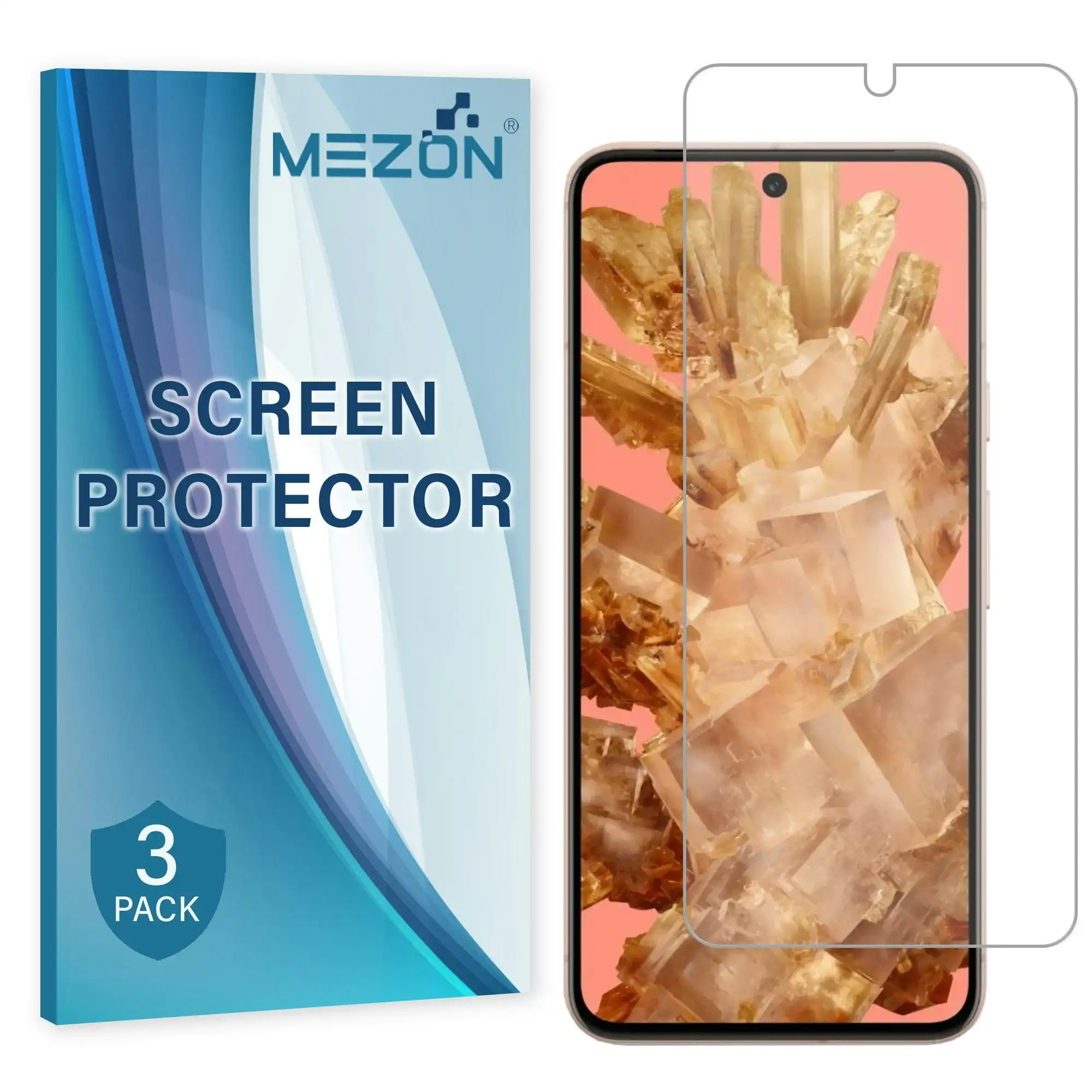 [3 Pack] MEZON Google Pixel 8 (6.2") Anti-Glare Matte Screen Protector Case Friendly Film (Pixel 8, Matte)