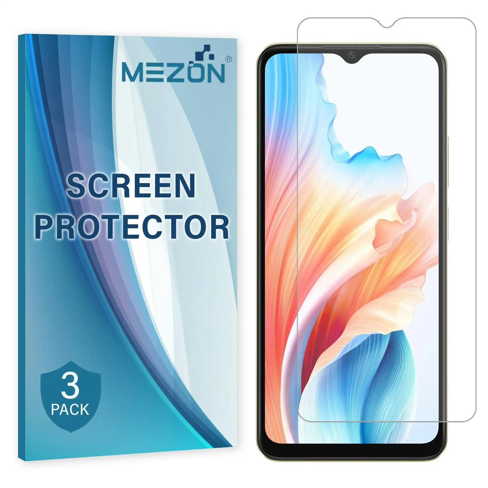 [3 Pack] MEZON OPPO A38 4G Ultra Clear Screen Protector Case Friendly Film (OPPO A38 4G, Clear)
