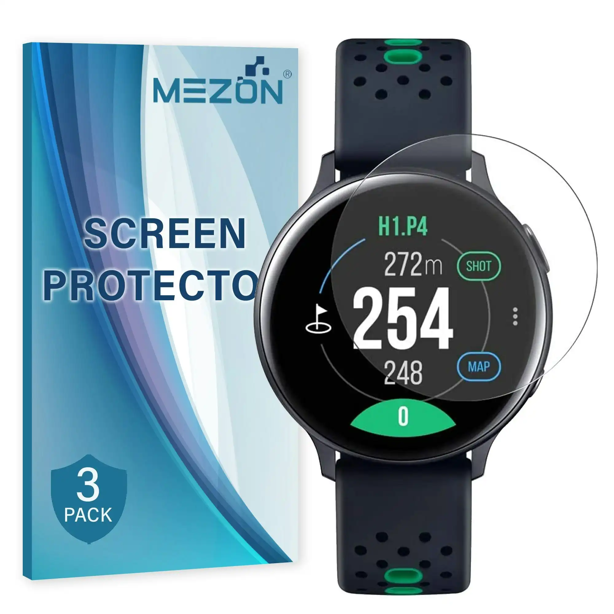 [3 Pack] MEZON Samsung Galaxy Watch Active2 (44 mm) Ultra Clear TPU Film Screen Protectors Shock Absorption