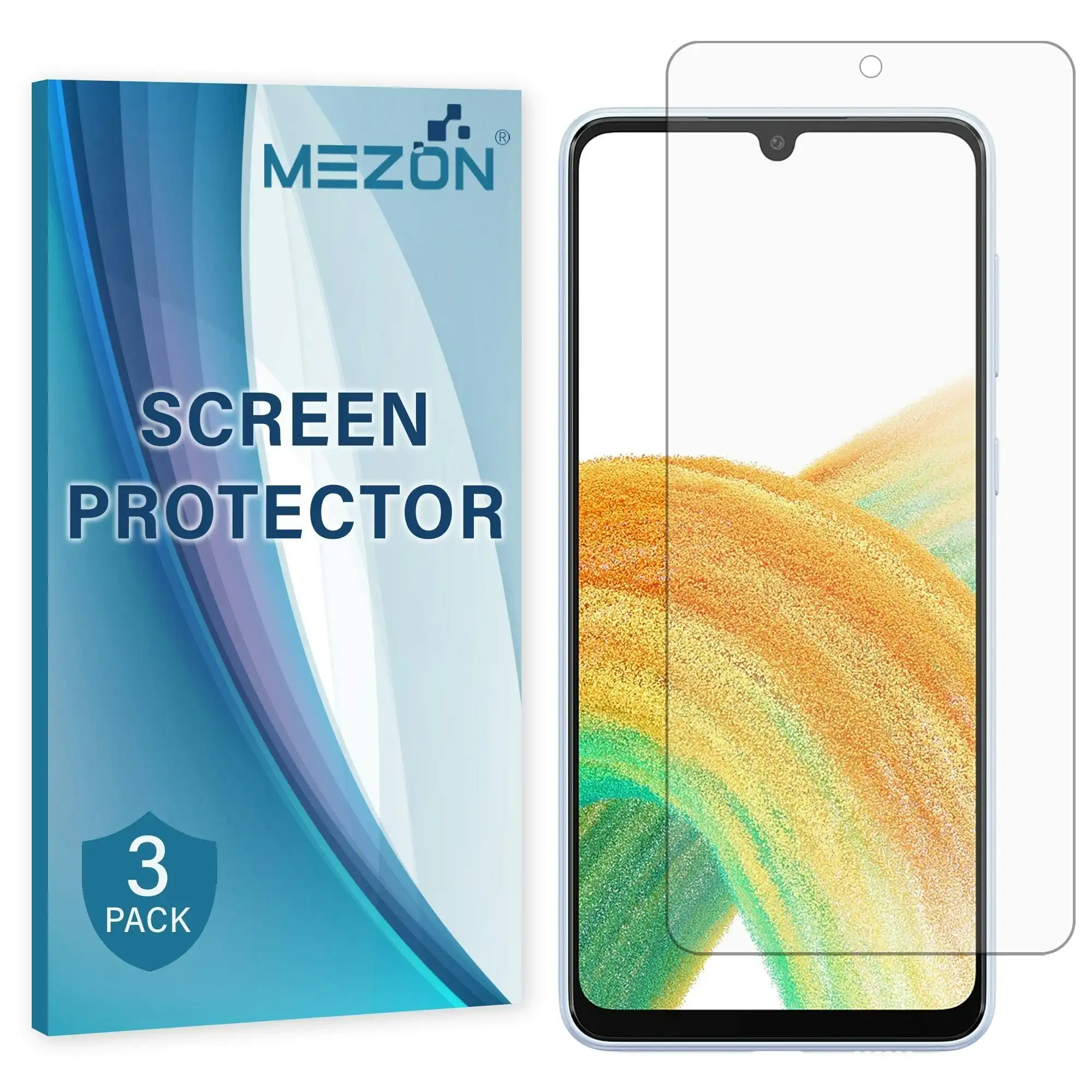 [3 Pack] MEZON Samsung Galaxy A31 Premium Hydrogel Clear Edge-to-Edge Full Coverage Screen Protector Film (Galaxy A31, Hydrogel)