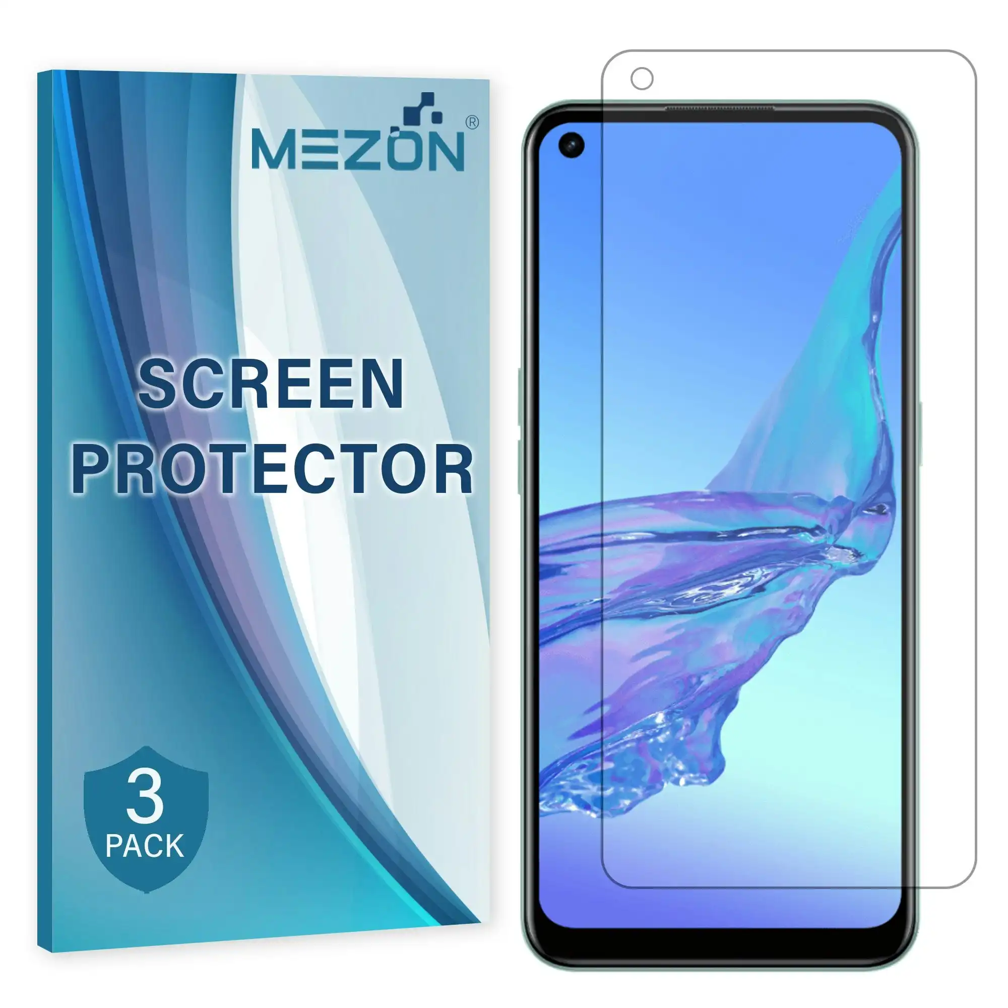[3 Pack] MEZON OPPO A53 Premium Hydrogel Clear Edge-to-Edge Full Coverage Screen Protector Film