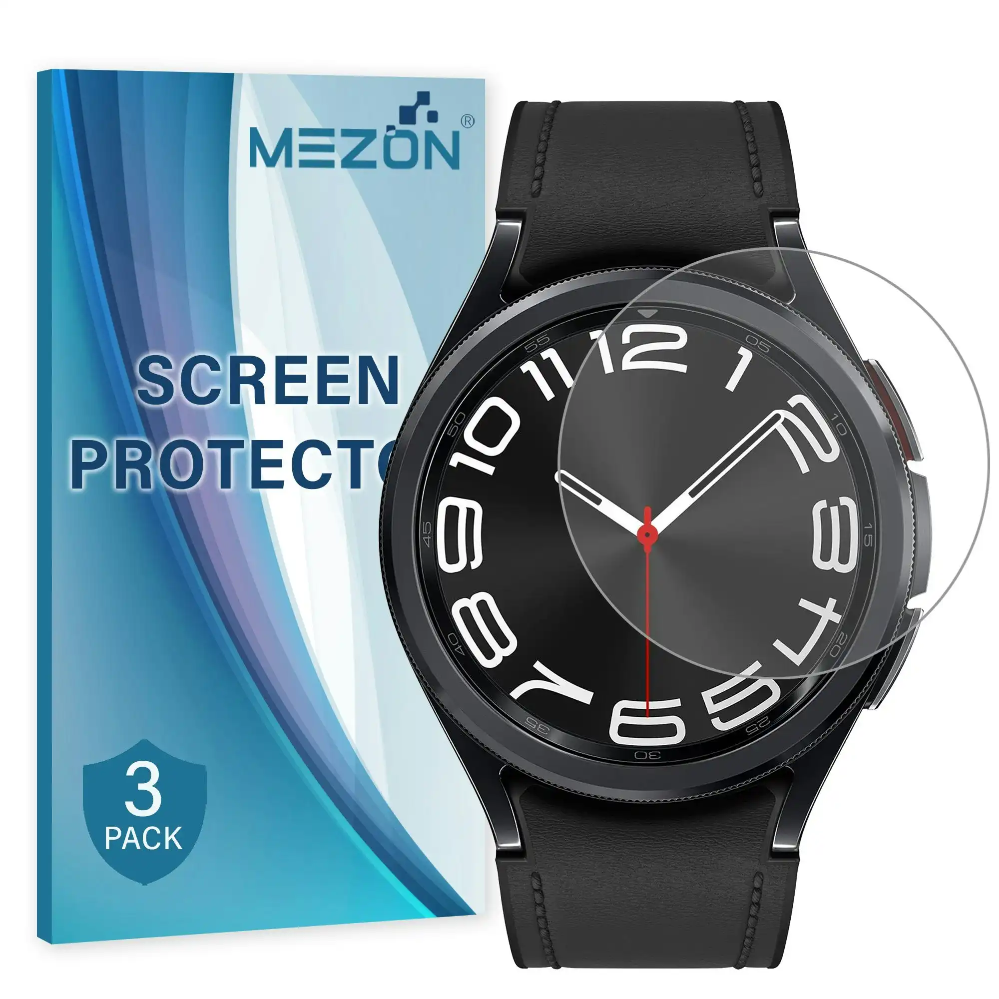 [3 Pack] MEZON Samsung Galaxy Watch6 Classic (47 mm) Ultra Clear TPU Film Screen Protectors – Shock Absorption (Watch 6 Classic 47mm, Clear)